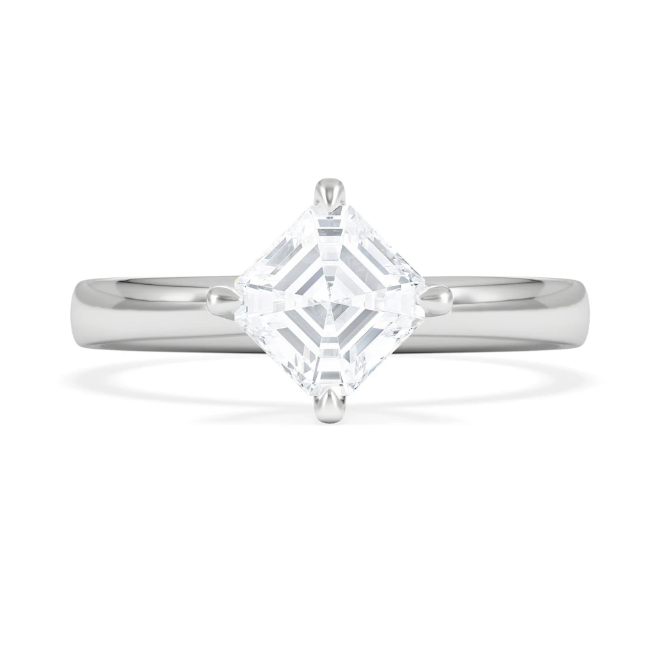 Origin Twist 1.00ct Asscher Cut Lab Diamond Solitaire Engagement Ring in Platinum