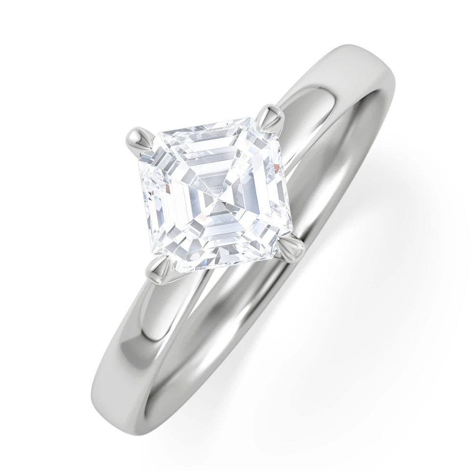 Origin Twist 1.00ct Asscher Cut Lab Diamond Solitaire Engagement Ring in Platinum