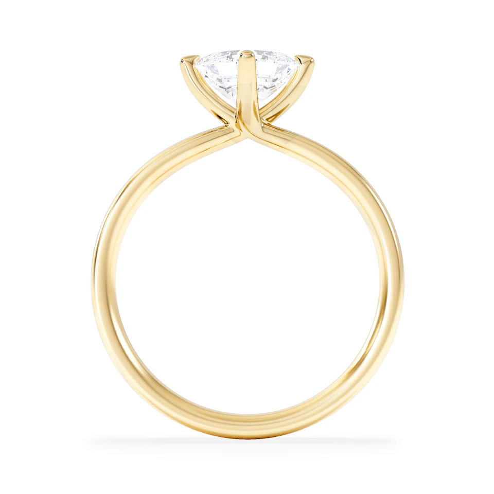 Origin Twist 1.00ct Asscher Cut Lab Diamond Solitaire Engagement Ring in 18K Yellow Gold