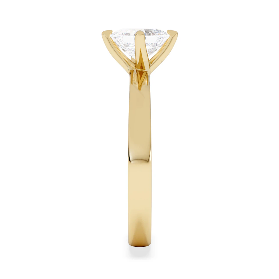 Origin Twist 1.00ct Asscher Cut Lab Diamond Solitaire Engagement Ring in 18K Yellow Gold