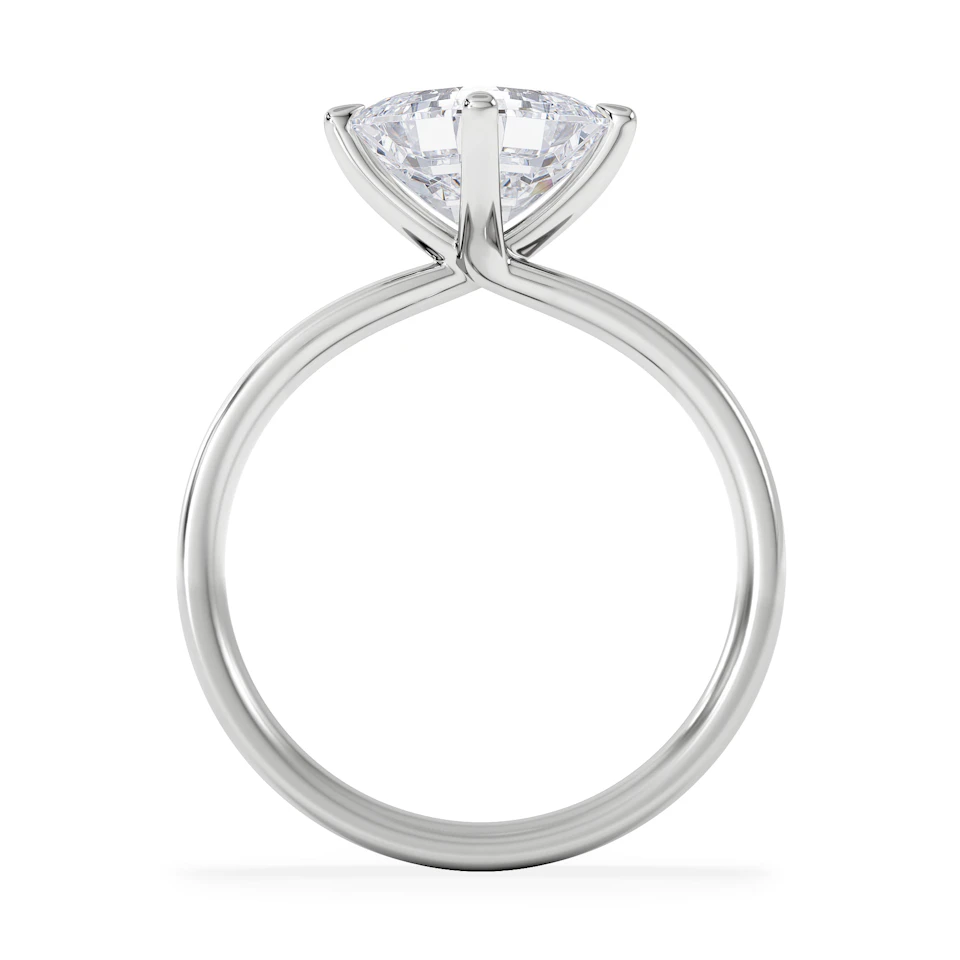 Origin Twist 2.00ct Asscher Cut Lab Diamond Solitaire Engagement Ring in 18K White Gold