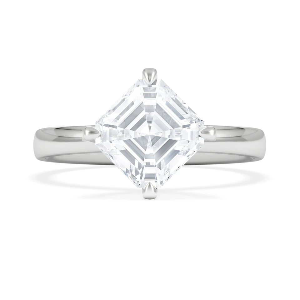 Origin Twist 2.00ct Asscher Cut Lab Diamond Solitaire Engagement Ring in 18K White Gold