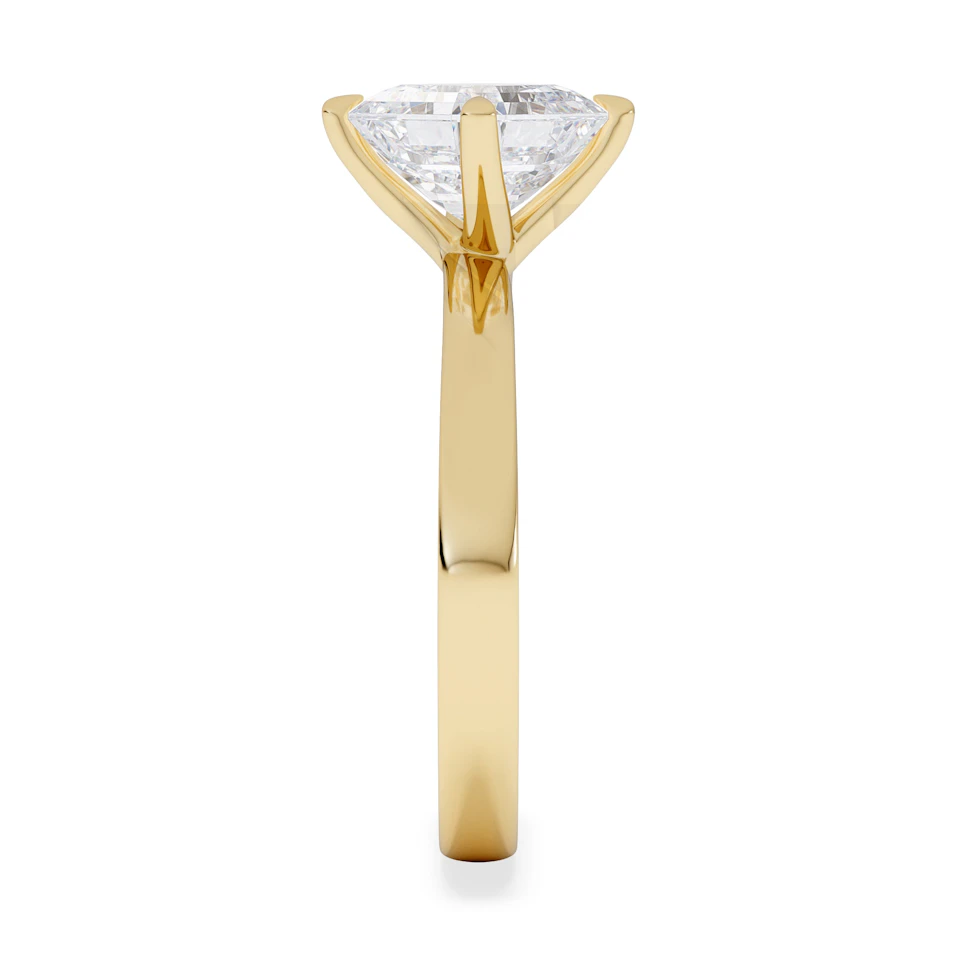Origin Twist 2.00ct Asscher Cut Lab Diamond Solitaire Engagement Ring in 18K Yellow Gold