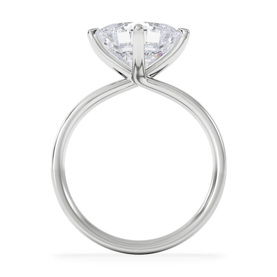 Origin Twist 3.00ct Asscher Cut Lab Diamond Solitaire Engagement Ring in 18K White Gold