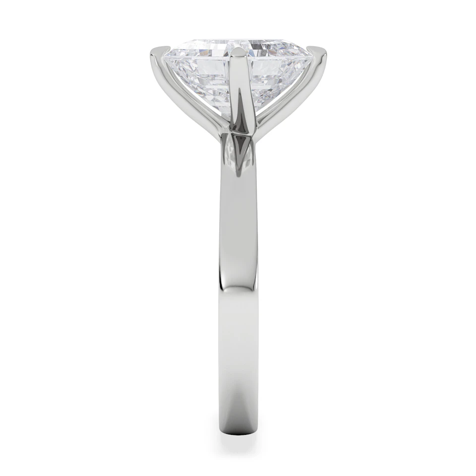 Origin Twist 3.00ct Asscher Cut Lab Diamond Solitaire Engagement Ring in 18K White Gold