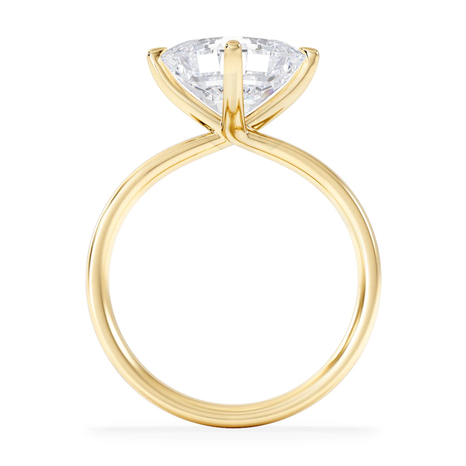 Origin Twist 3.00ct Asscher Cut Lab Diamond Solitaire Engagement Ring in 18K Yellow Gold