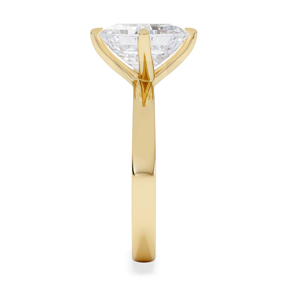 Origin Twist 3.00ct Asscher Cut Lab Diamond Solitaire Engagement Ring in 18K Yellow Gold