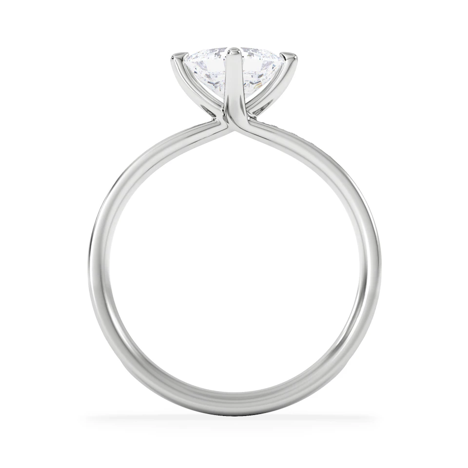 Origin Twist 1.00ct Asscher Cut Lab Diamond Solitaire Engagement Ring with Side Stones in 18K White Gold