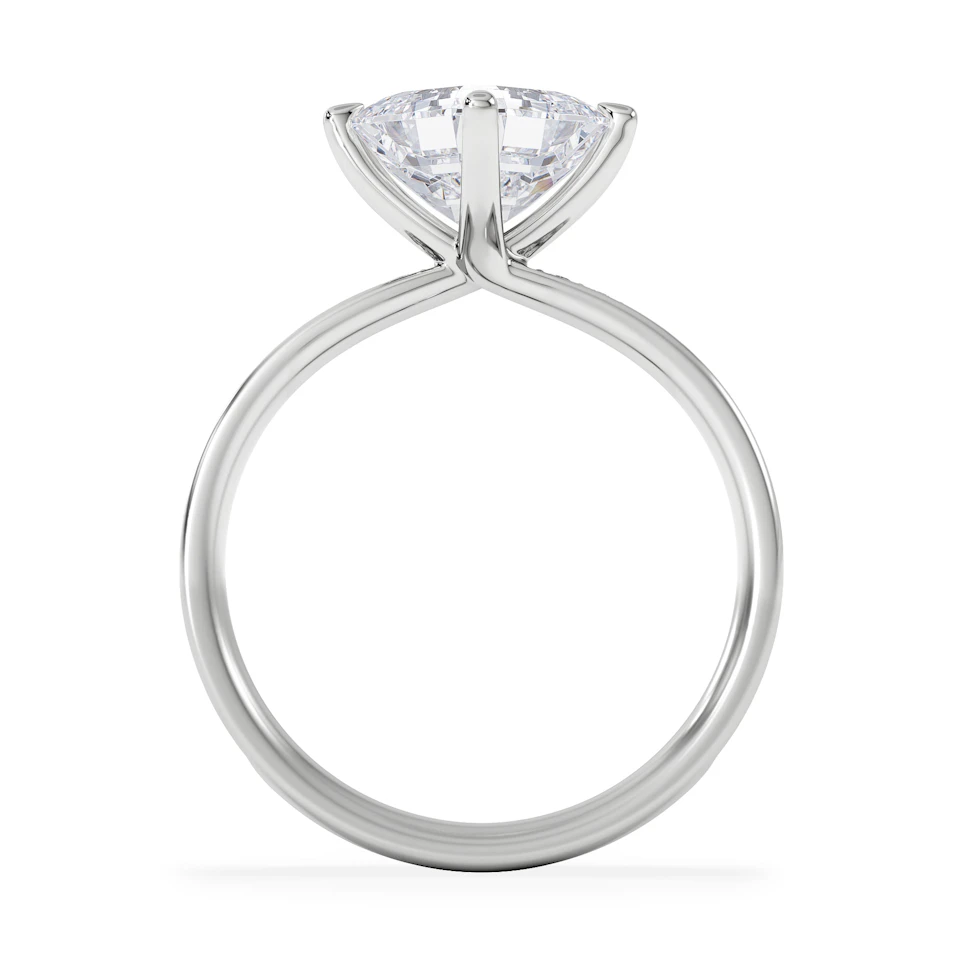 Origin Twist 2.00ct Asscher Cut Lab Diamond Solitaire Engagement Ring with Side Stones in 18K White Gold
