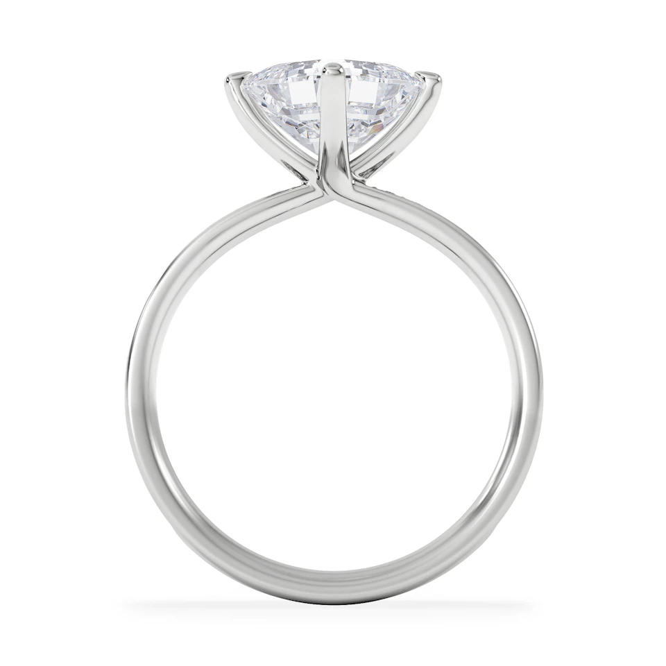 Origin Twist 2.00ct Asscher Cut Lab Diamond Solitaire Engagement Ring with Side Stones in Platinum