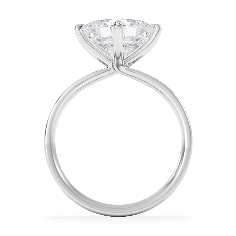Origin Twist 3.00ct Asscher Cut Lab Diamond Solitaire Engagement Ring with Side Stones in 18K White Gold