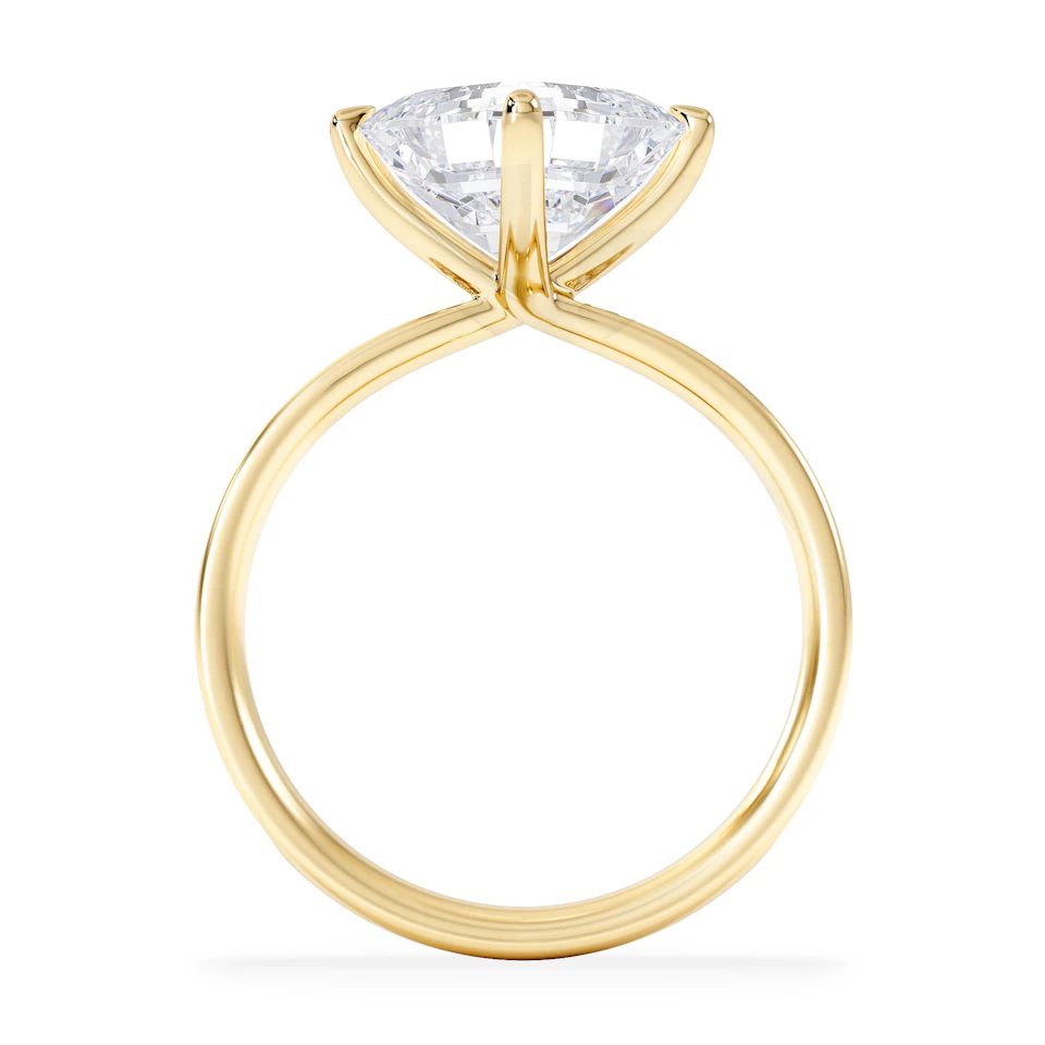 Origin Twist 3.00ct Asscher Cut Lab Diamond Solitaire Engagement Ring with Side Stones in 18K Yellow Gold