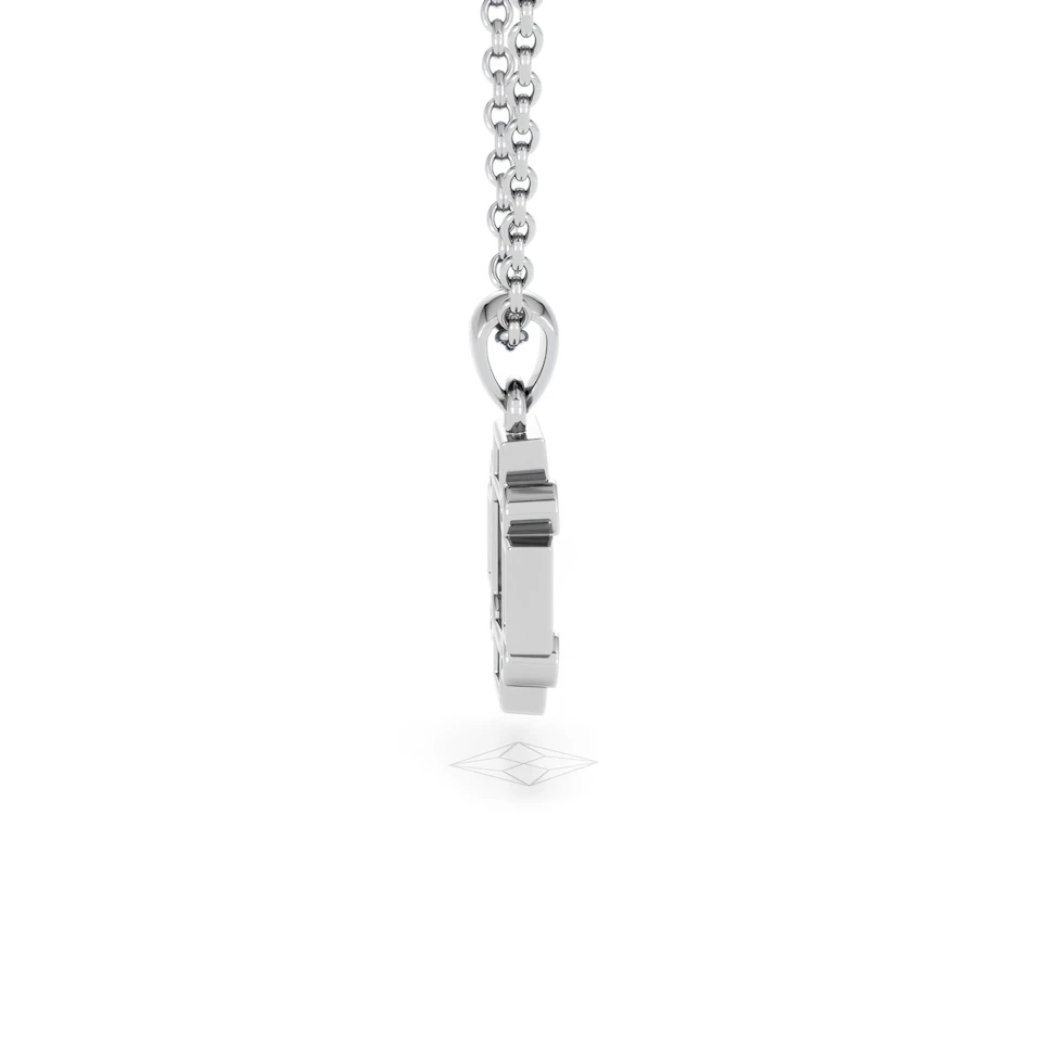 Forme 0.48ct Baguette Cut Lab Emerald Pendant Necklace in Sterling Silver