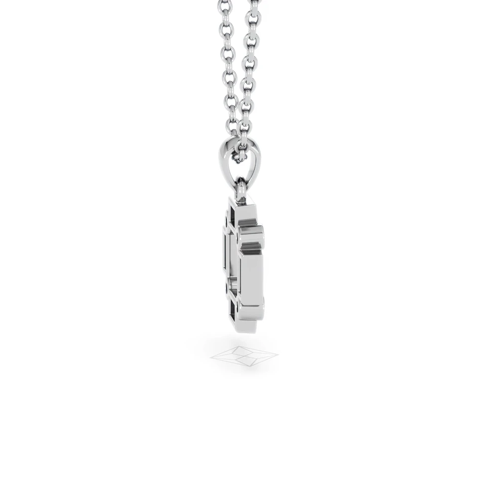 Forme 0.48ct Baguette Cut Lab Emerald Pendant Necklace in Sterling Silver