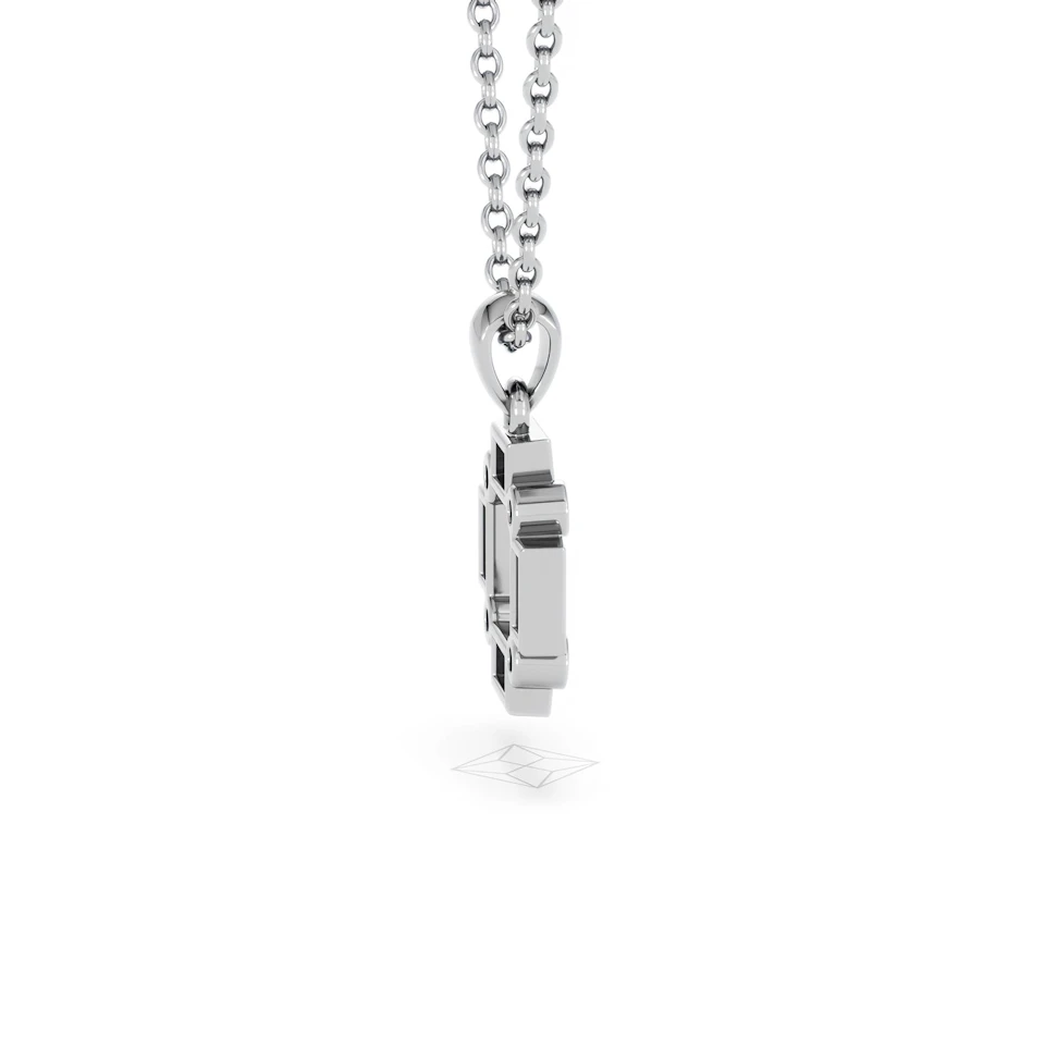 Forme 0.48ct Baguette Cut Lab Ruby Pendant Necklace in Sterling Silver