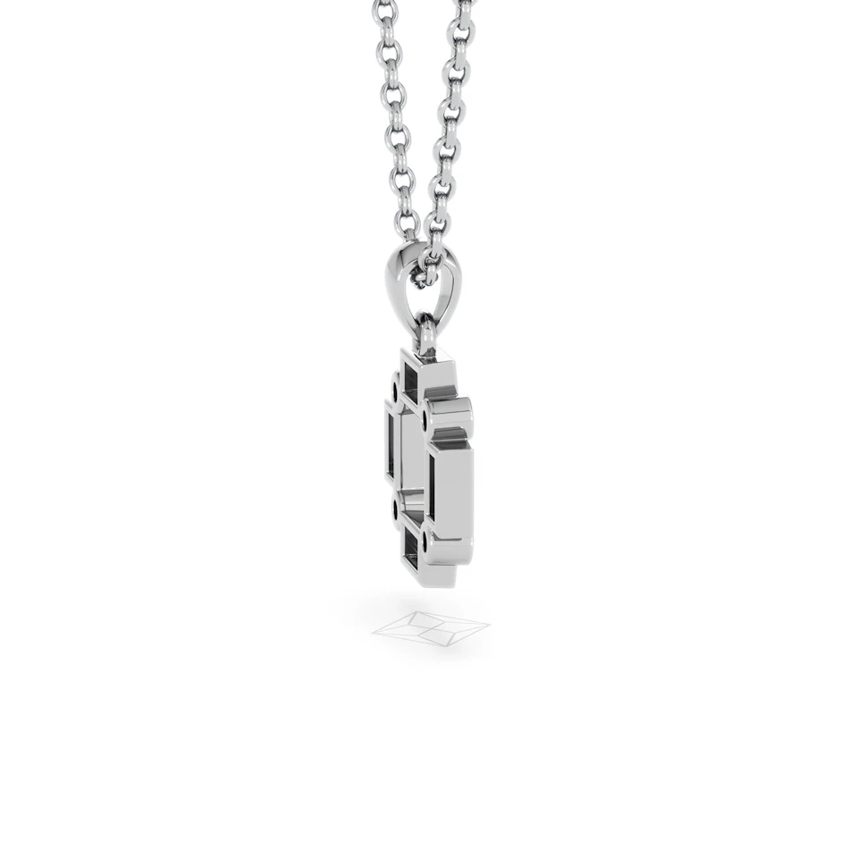 Forme 0.48ct Baguette Cut Lab Ruby Pendant Necklace in Sterling Silver
