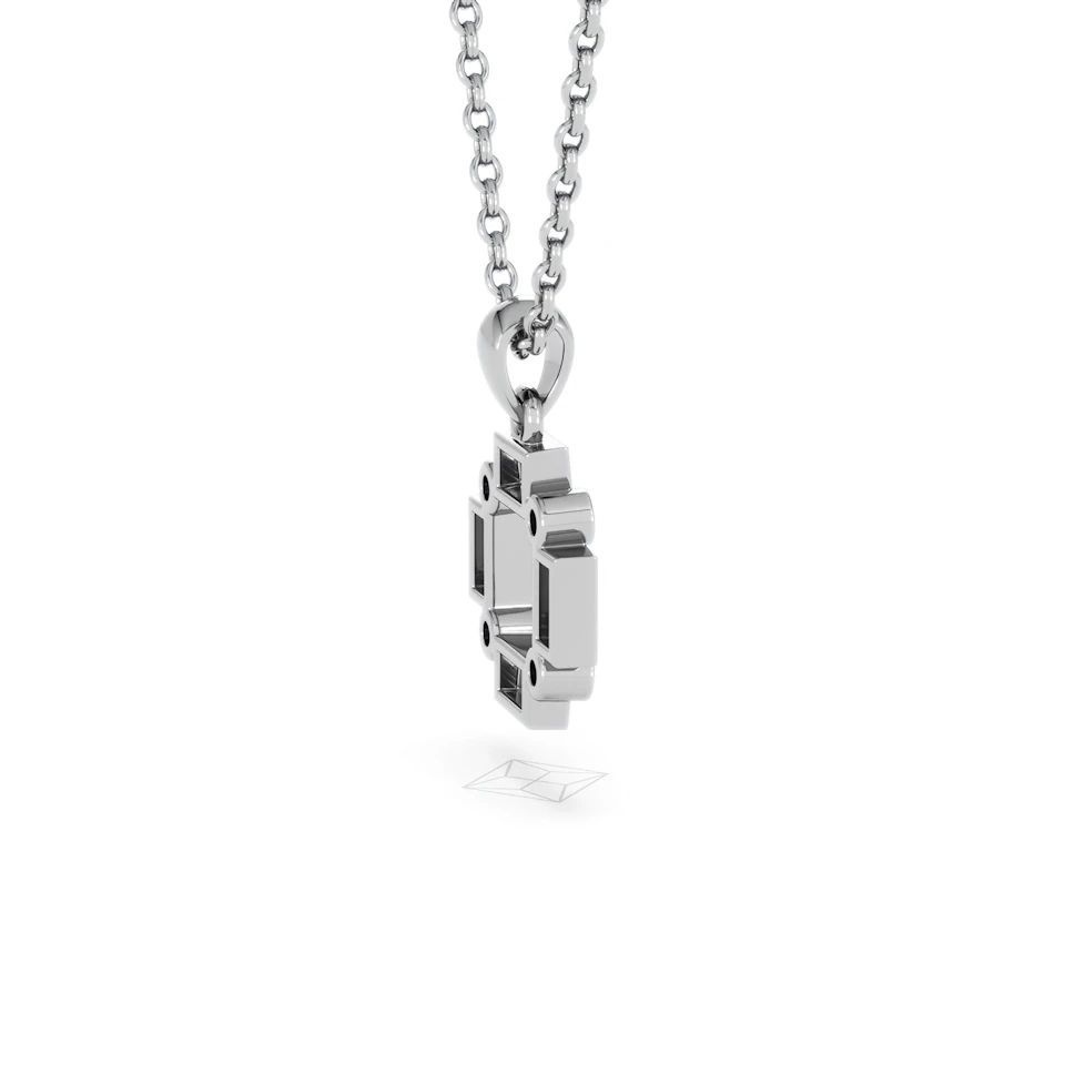 Forme 0.48ct Baguette Cut Lab Ruby Pendant Necklace in Sterling Silver