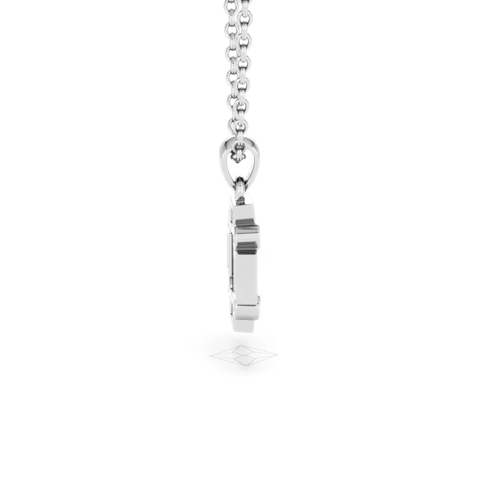 Forme 0.40ct Baguette Cut Lab Sapphire Pendant Necklace in Sterling Silver