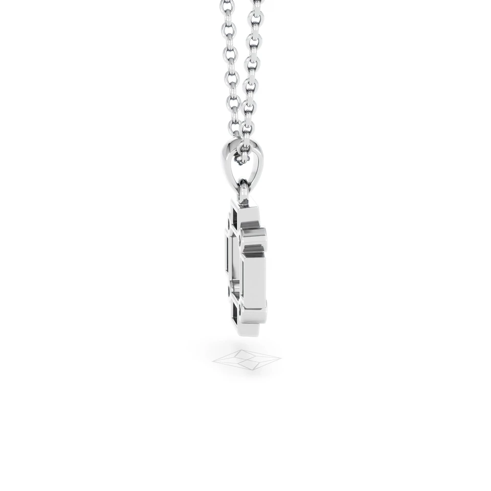 Forme 0.40ct Baguette Cut Lab Sapphire Pendant Necklace in Sterling Silver