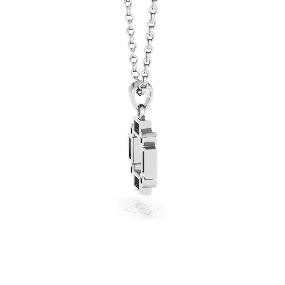 Forme 0.40ct Baguette Cut Lab Sapphire Pendant Necklace in Sterling Silver
