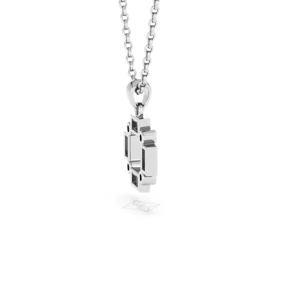 Forme 0.40ct Baguette Cut Lab Sapphire Pendant Necklace in Sterling Silver