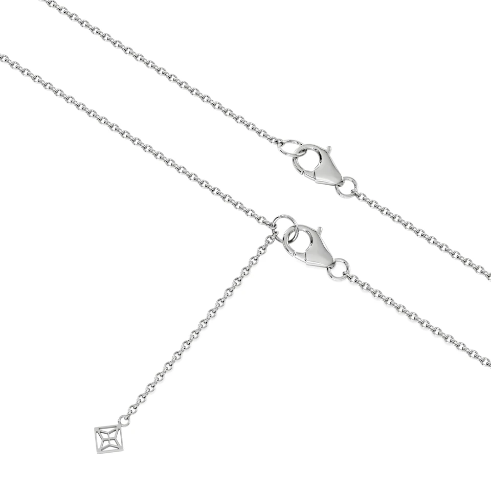 Forme 0.40ct Baguette Cut Lab Sapphire Pendant Necklace in Sterling Silver