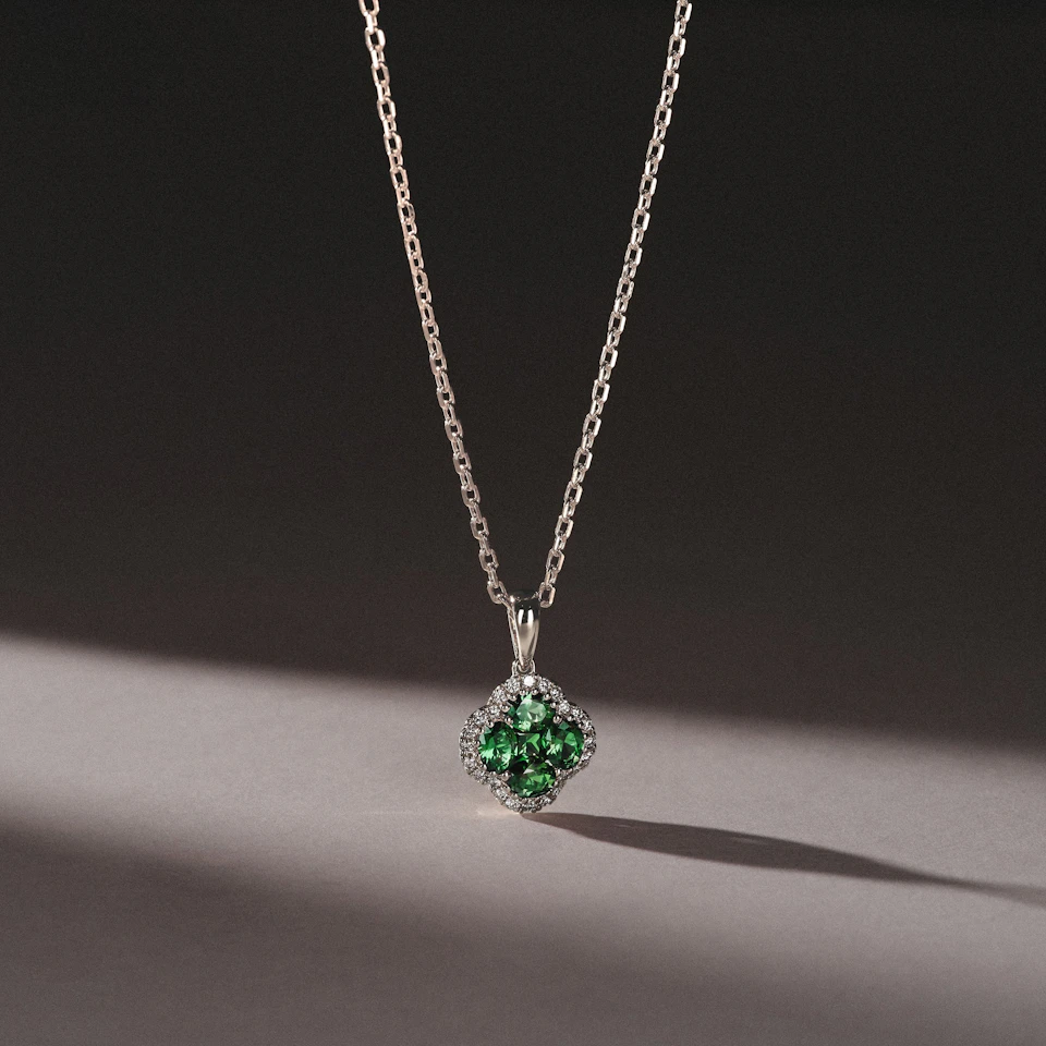 Alegria 0.90ct Lab Ruby Halo Pendant Necklace in Sterling Silver