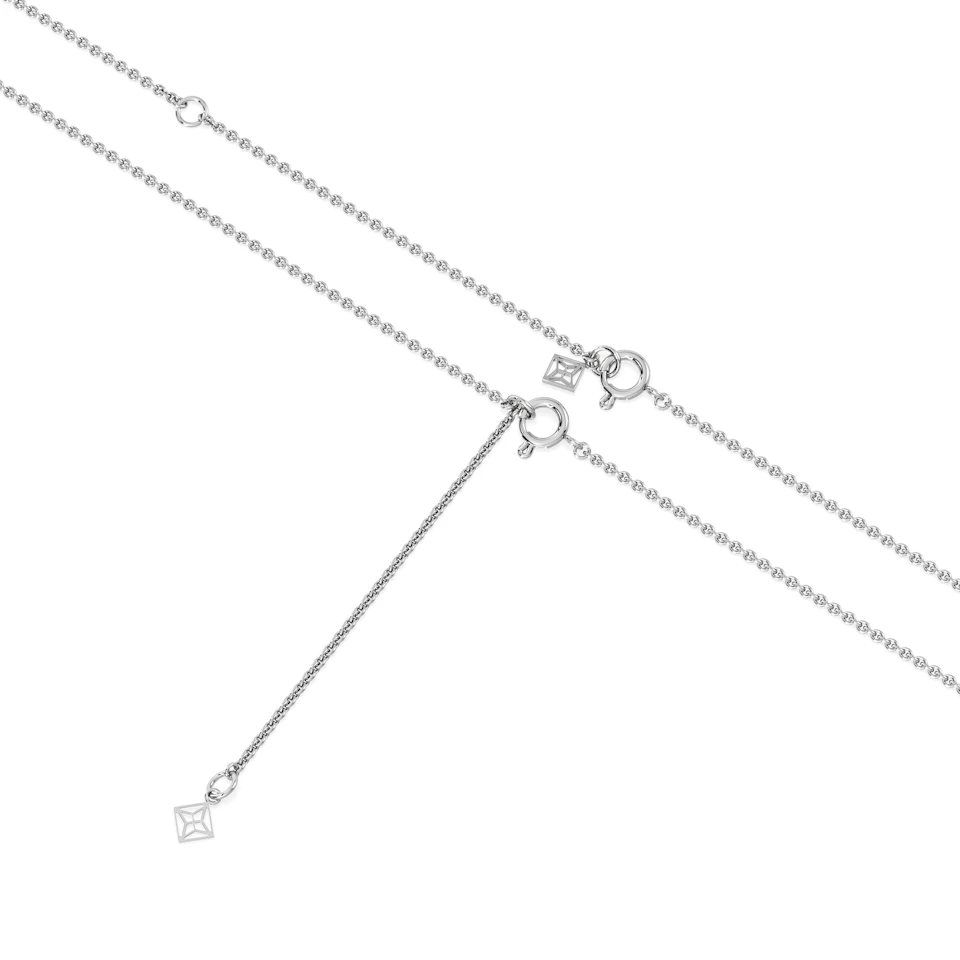 Toi Et Moi 1.50ct Pear Lab Diamond and 1.30ct Marquise Lab Ruby Necklace in 18K White Gold