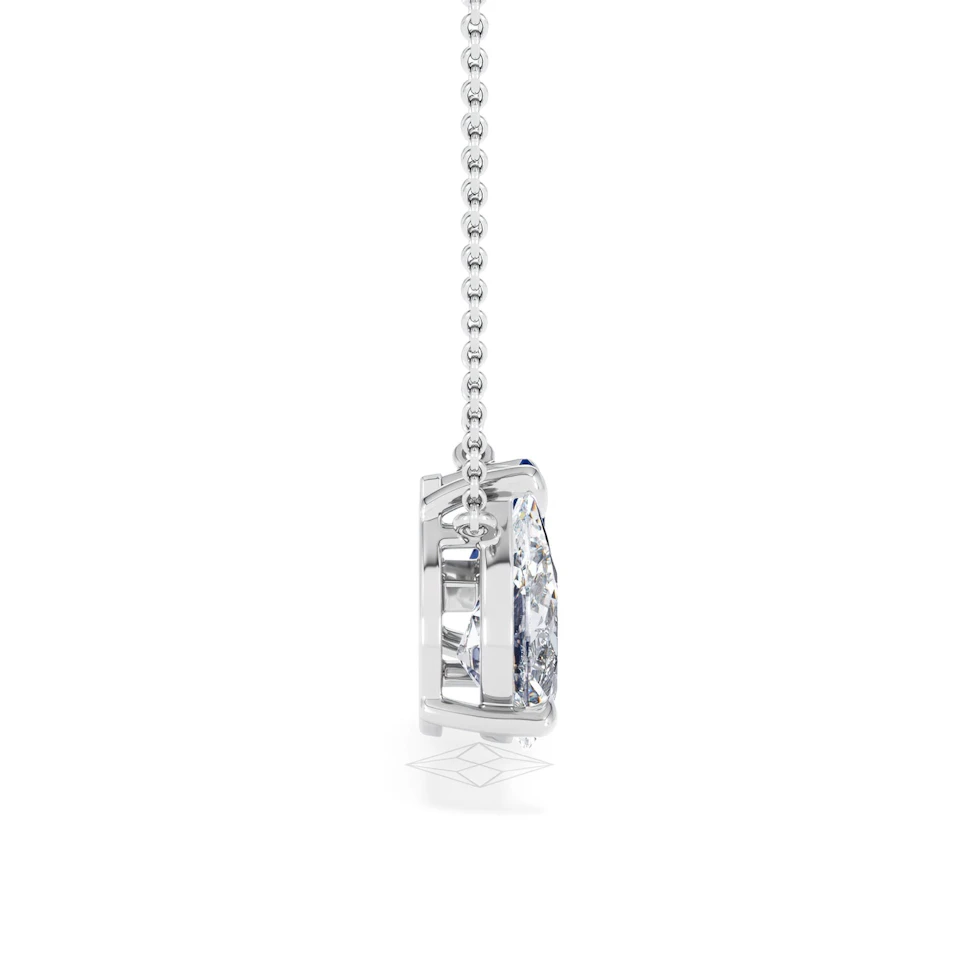 Toi Et Moi 1.50ct Pear Lab Diamond and 1.30ct Marquise Lab Sapphire Necklace in 18K White Gold