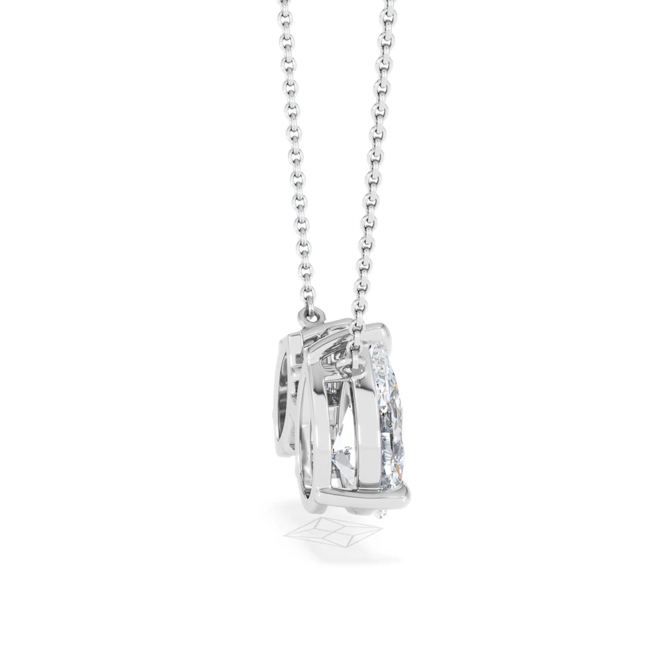 Toi Et Moi 1.50ct Pear Lab Diamond and 1.30ct Marquise Lab Sapphire Necklace in 18K White Gold