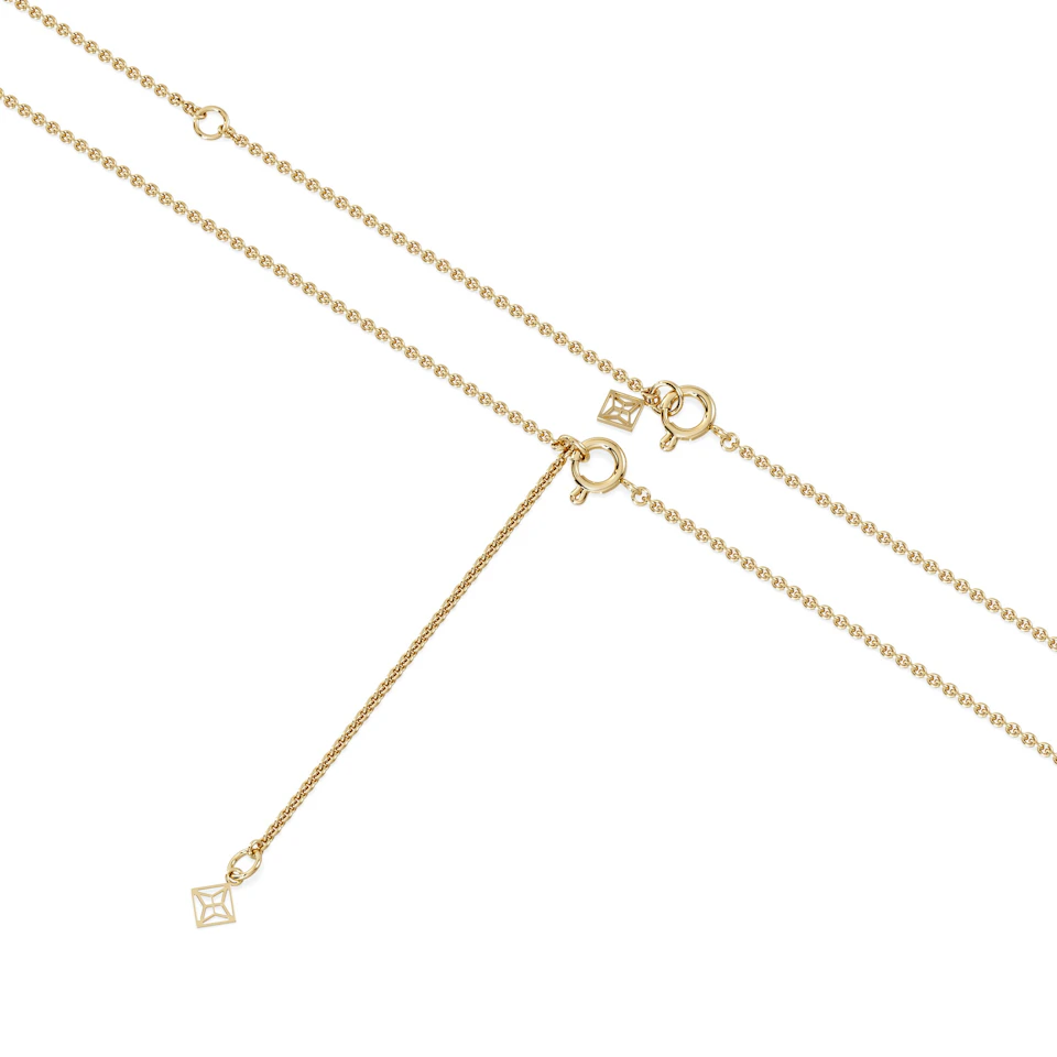 Toi Et Moi 1.50ct Pear Lab Diamond and 1.30ct Marquise Lab Sapphire Necklace in 18K Yellow Gold