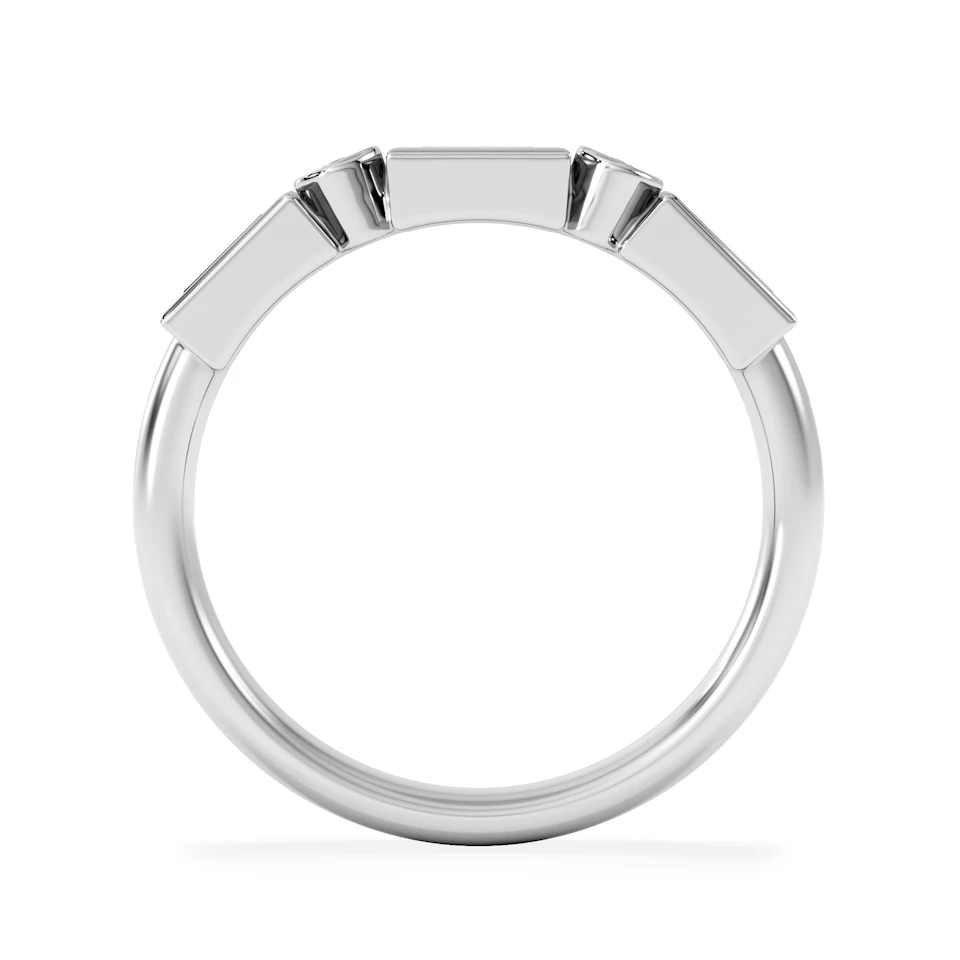 Forme 0.37ct Baguette Cut Lab Emerald 5 Stone Ring in Sterling Silver