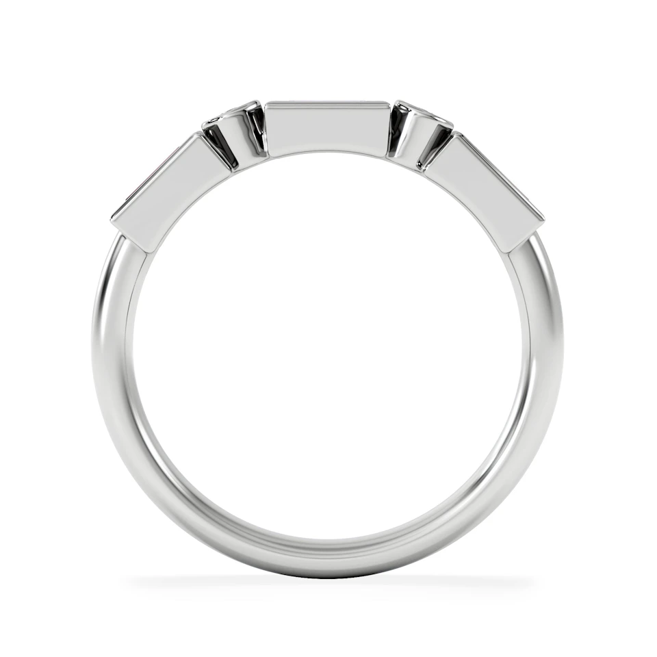 Forme 0.37ct Baguette Cut Lab Ruby 5 Stone Ring in Sterling Silver