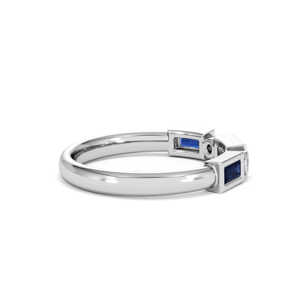Forme 0.48ct Baguette Cut Lab Sapphire 5 Stone Ring in Sterling Silver