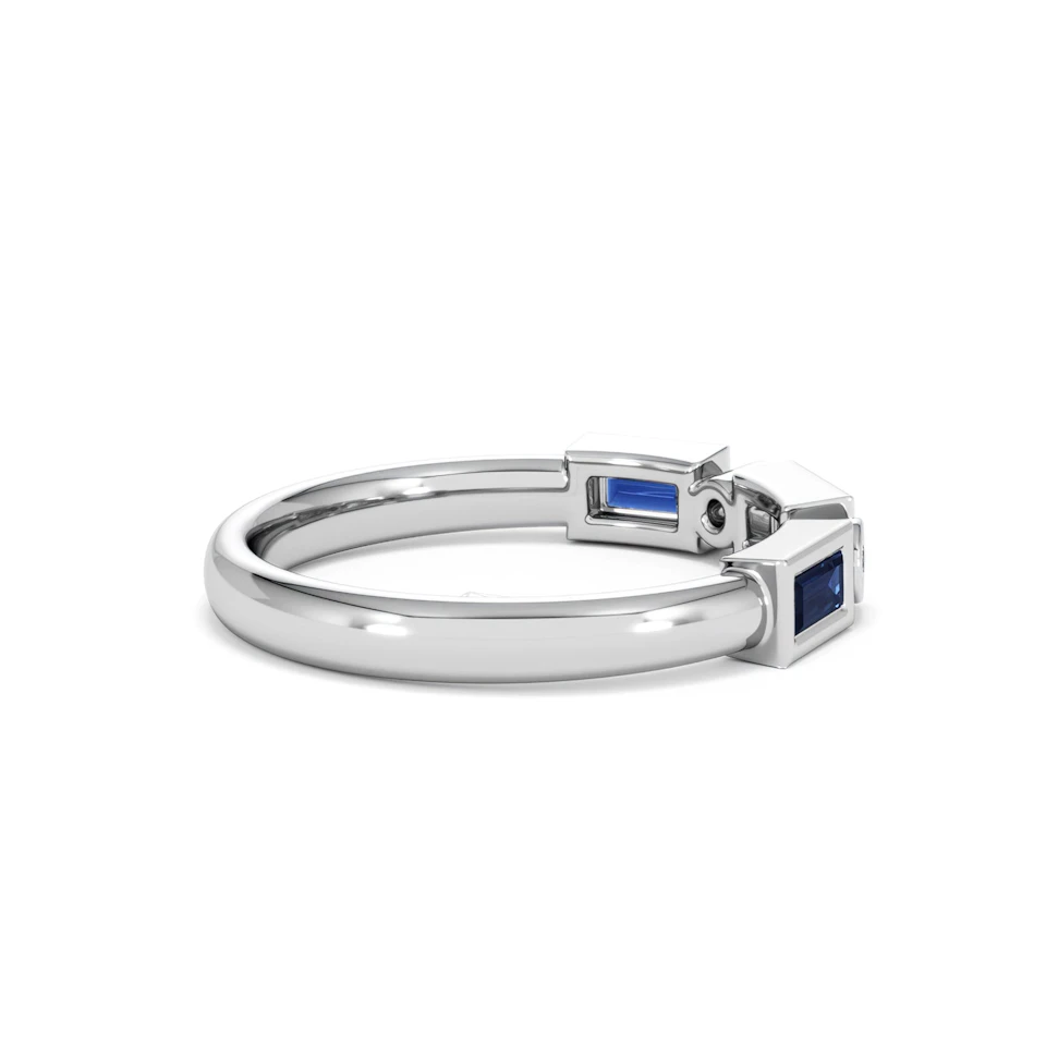 Forme 0.48ct Baguette Cut Lab Sapphire 5 Stone Ring in Sterling Silver