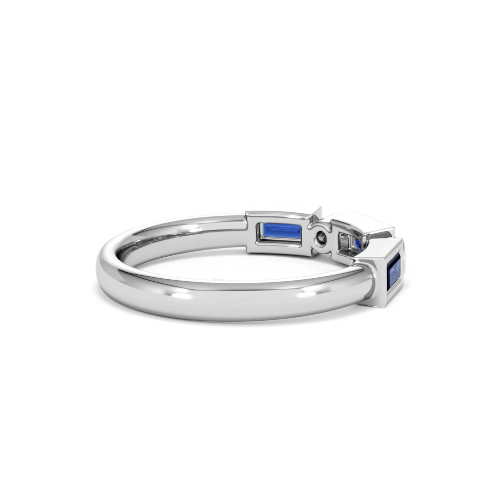 Forme 0.48ct Baguette Cut Lab Sapphire 5 Stone Ring in Sterling Silver