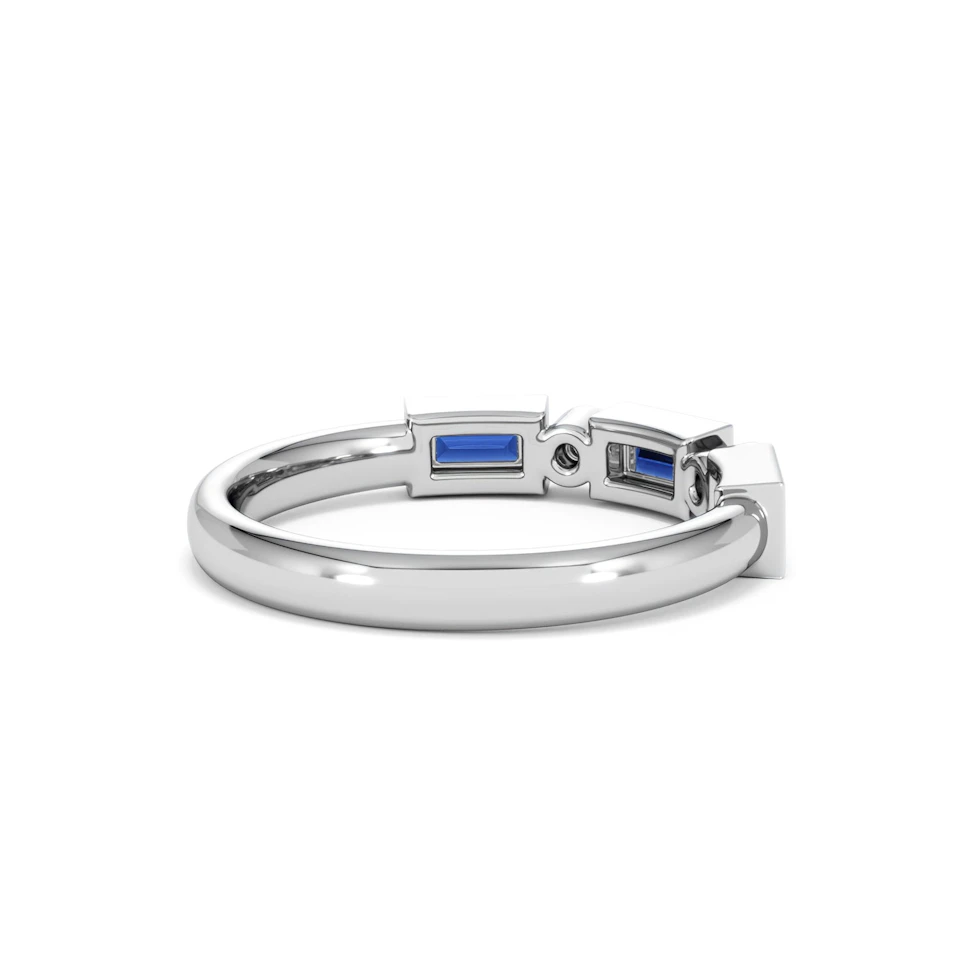 Forme 0.48ct Baguette Cut Lab Sapphire 5 Stone Ring in Sterling Silver