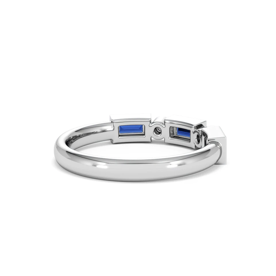 Forme 0.48ct Baguette Cut Lab Sapphire 5 Stone Ring in Sterling Silver