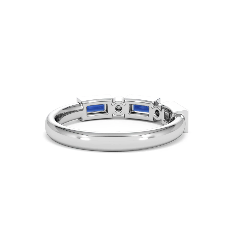 Forme 0.48ct Baguette Cut Lab Sapphire 5 Stone Ring in Sterling Silver