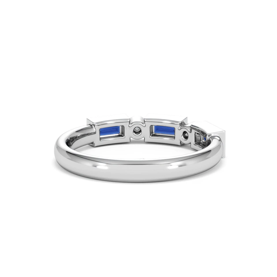 Forme 0.48ct Baguette Cut Lab Sapphire 5 Stone Ring in Sterling Silver