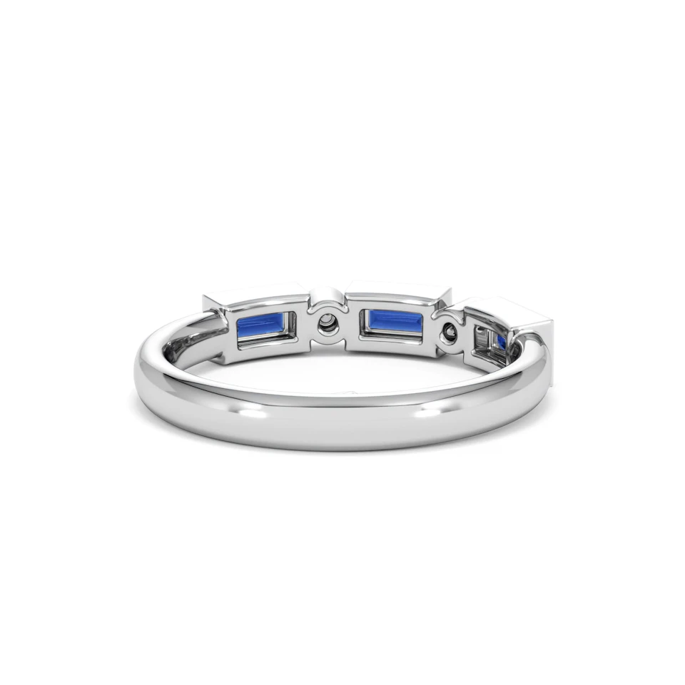 Forme 0.48ct Baguette Cut Lab Sapphire 5 Stone Ring in Sterling Silver
