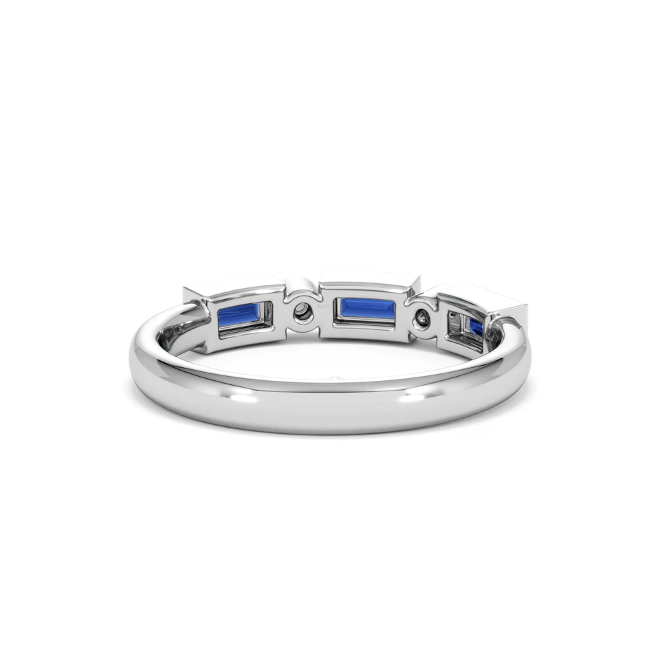 Forme 0.48ct Baguette Cut Lab Sapphire 5 Stone Ring in Sterling Silver
