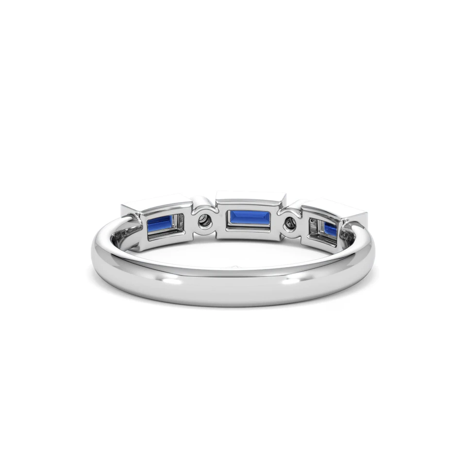 Forme 0.48ct Baguette Cut Lab Sapphire 5 Stone Ring in Sterling Silver