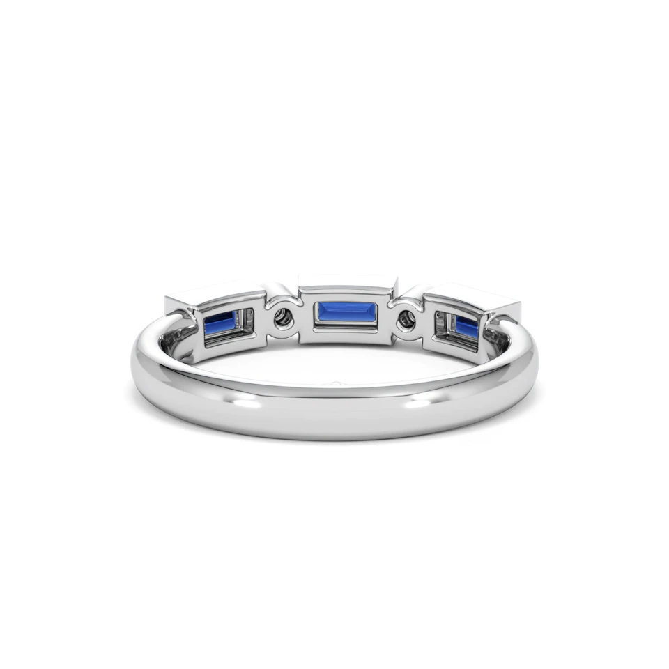 Forme 0.48ct Baguette Cut Lab Sapphire 5 Stone Ring in Sterling Silver