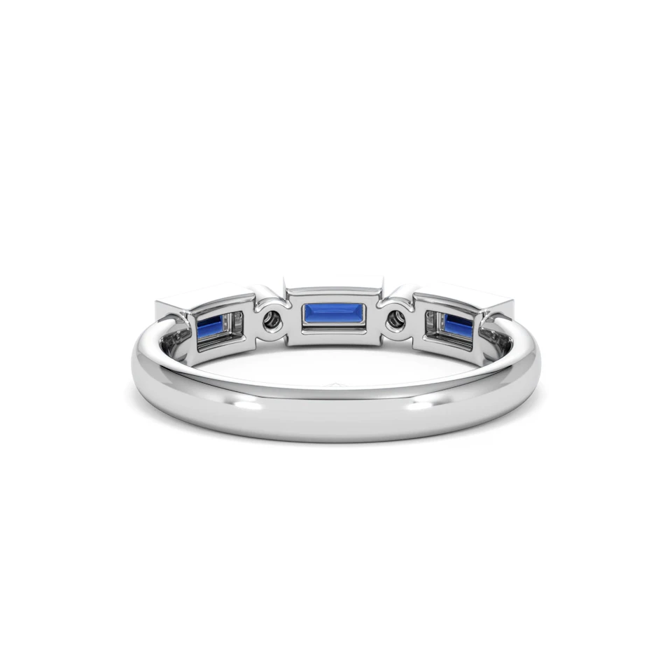 Forme 0.48ct Baguette Cut Lab Sapphire 5 Stone Ring in Sterling Silver