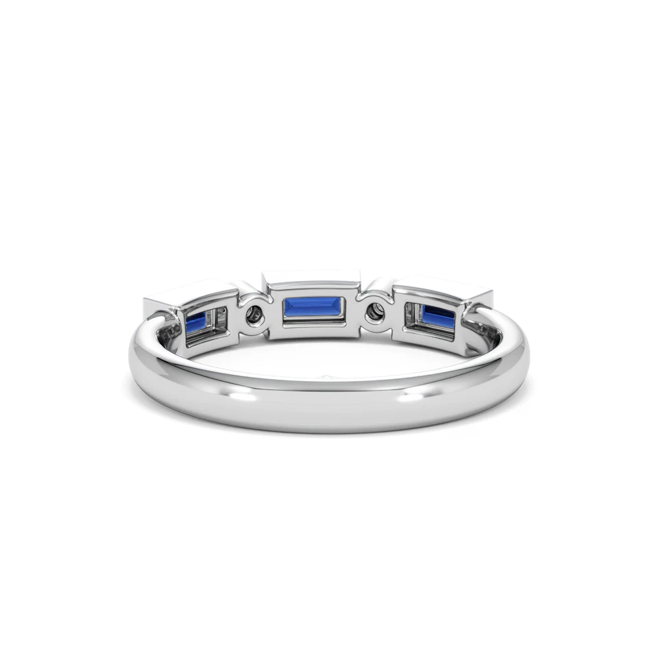 Forme 0.48ct Baguette Cut Lab Sapphire 5 Stone Ring in Sterling Silver