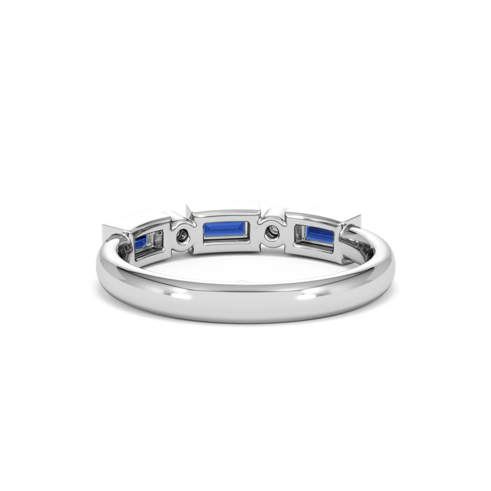 Forme 0.48ct Baguette Cut Lab Sapphire 5 Stone Ring in Sterling Silver