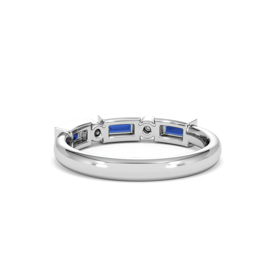 Forme 0.48ct Baguette Cut Lab Sapphire 5 Stone Ring in Sterling Silver