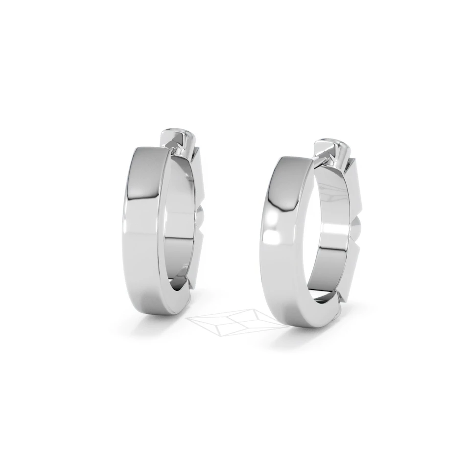 Forme 0.52ct Baguette Cut Lab Ruby Huggie Earrings in Sterling Silver