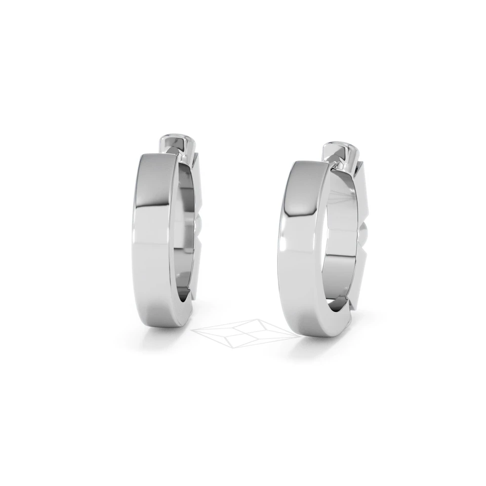 Forme 0.52ct Baguette Cut Lab Ruby Huggie Earrings in Sterling Silver